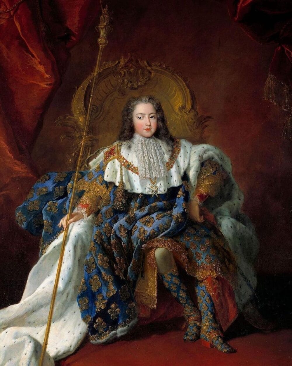 Louis XV portrayed at the age of 13. Painted by Alexis Simon Belle, circa 1723.