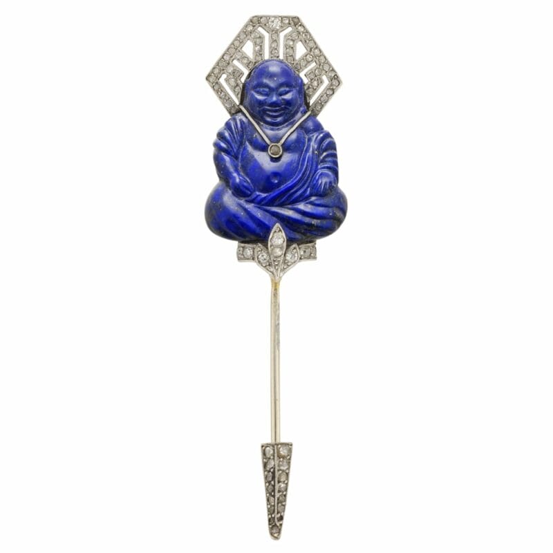 An Art Deco Lapis Lazuli And Diamond Stick Pin By La  Loche