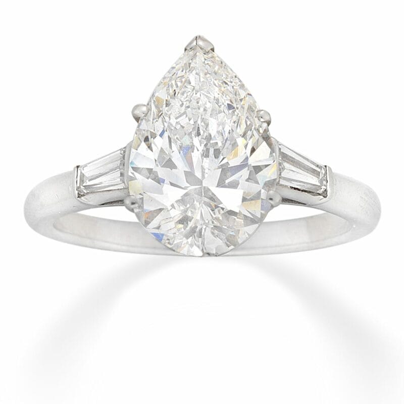 A Single Stone Pear-shaped Chaumet Diamond Ring