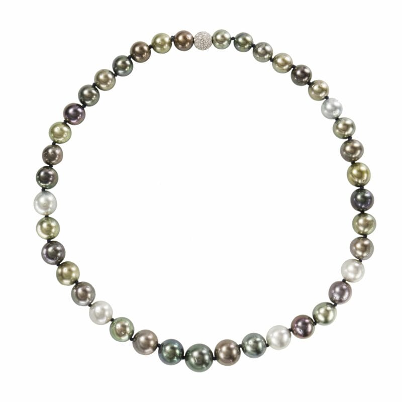 A Single Strand Tahitian Cultured Pearl Necklace