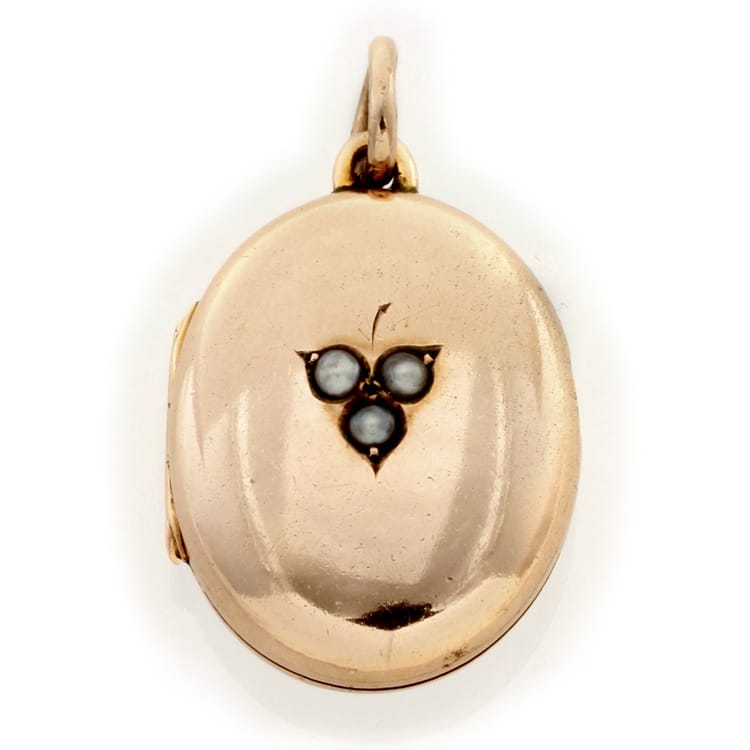 A Mid-victorian Yellow Gold And Pearl Locket