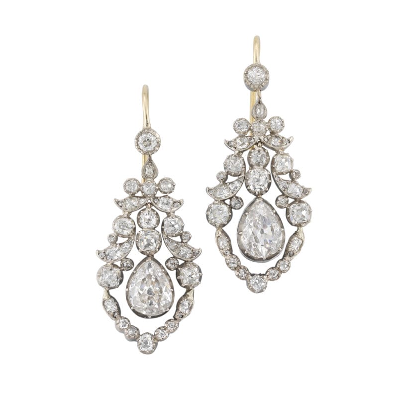 A pair of late Georgian diamond earrings
