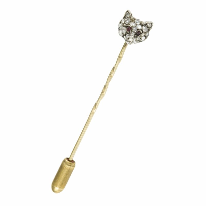 A Late Victorian Diamond Fox Head Stick Pin