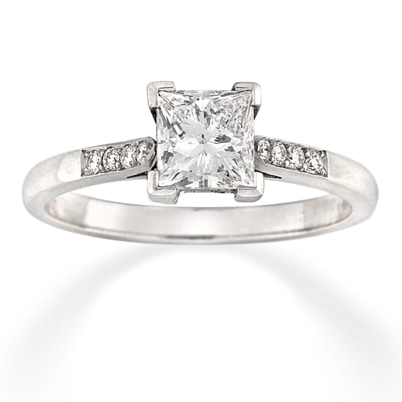 A Single Stone Princess-cut Solitaire Diamond Ring