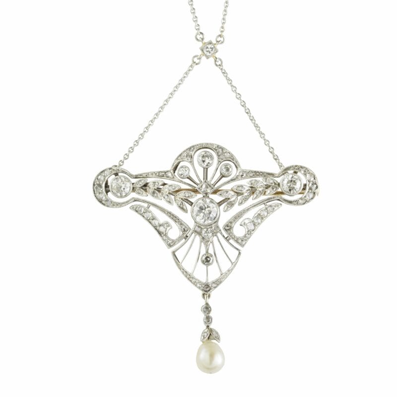 A Fin De Siecle Diamond-set Brooch/pendant