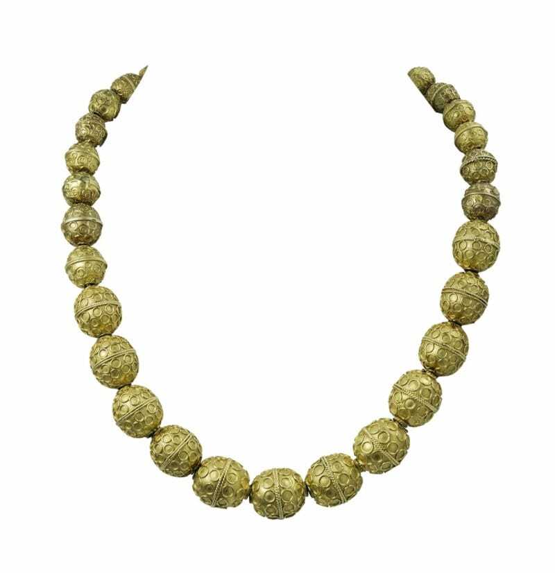 A Victorian Yellow Gold Sphere Necklace