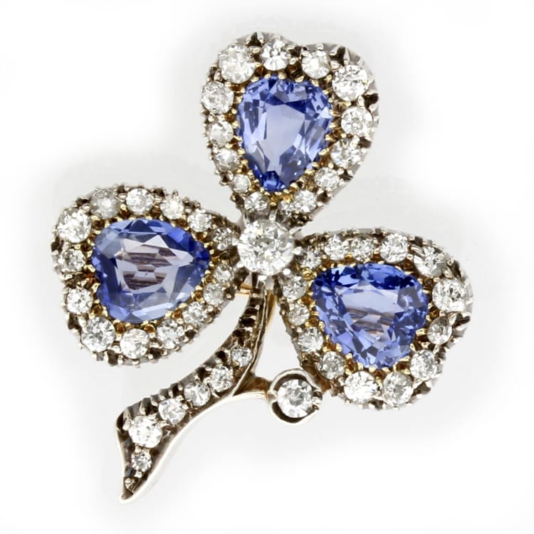 A Late Victorian Sapphire And Diamond Brooch