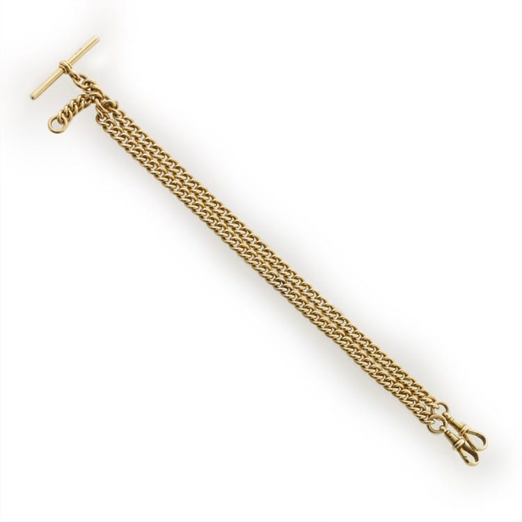 A Yellow Gold Watch Chain