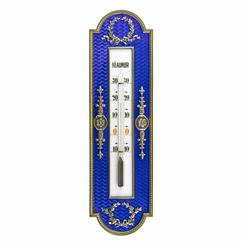 An Imperial Fabergé Silver-gilt And Enamel Thermometer