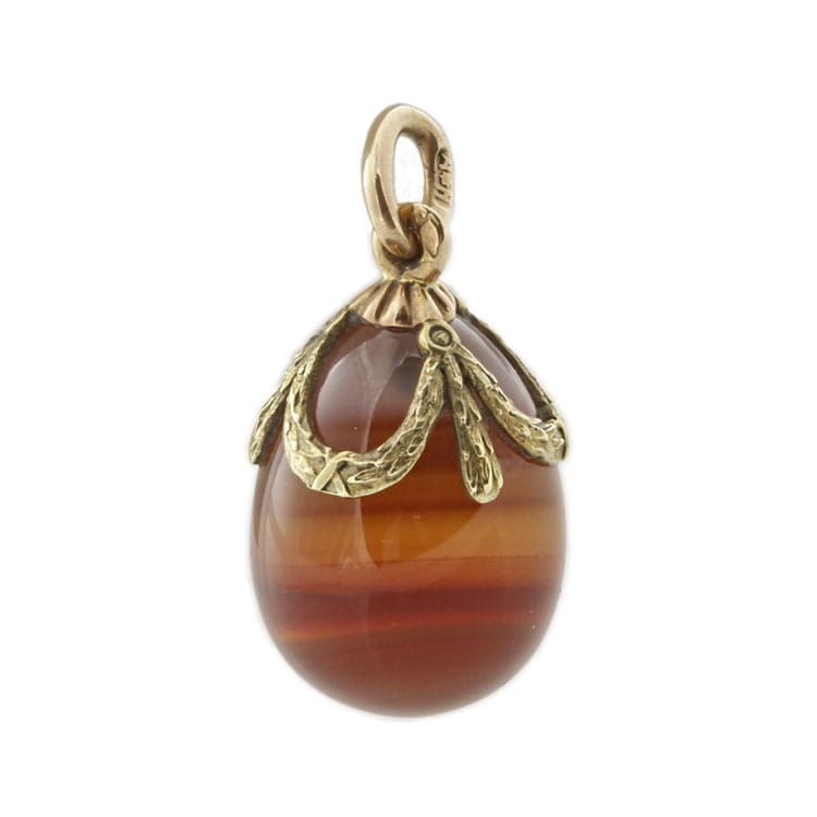 An Important Faberge Agate Egg Pendant