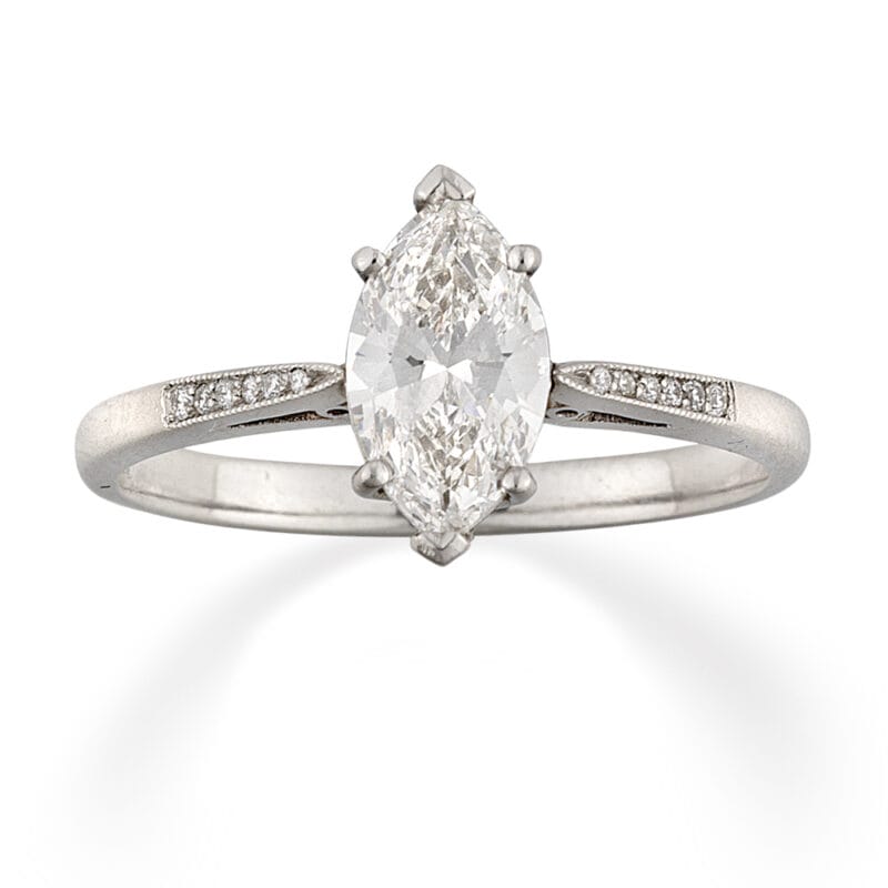 A Single Stone Marquise-cut Solitaire Diamond Ring