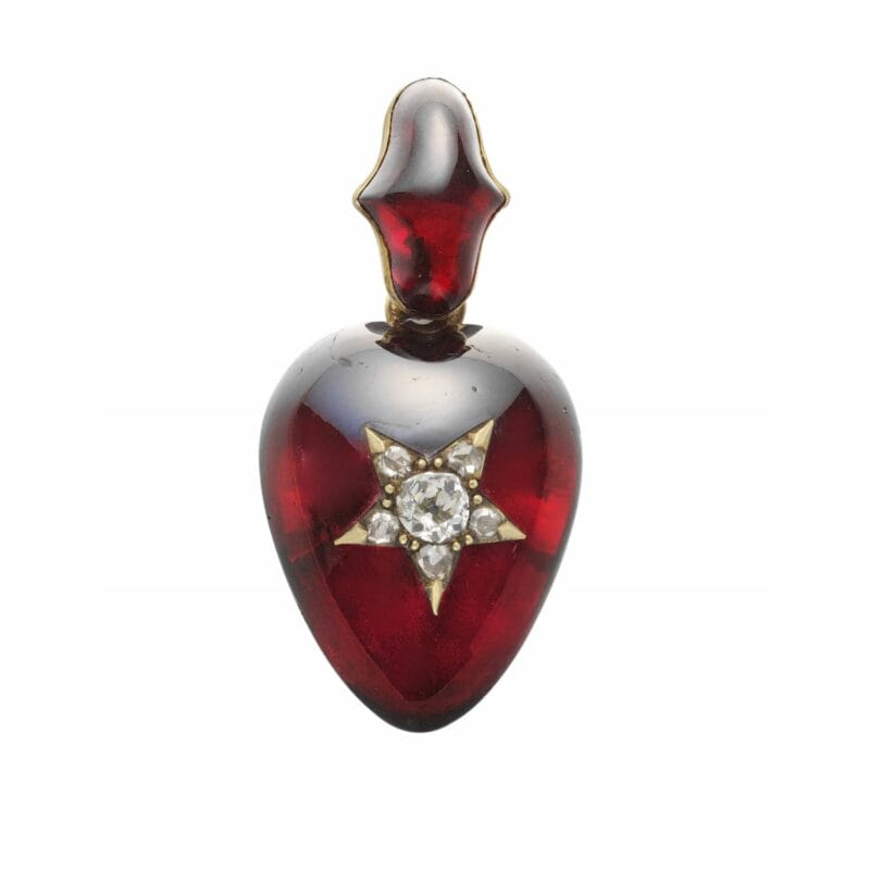A Victorian Heart-shaped Garnet And Diamond Pendant