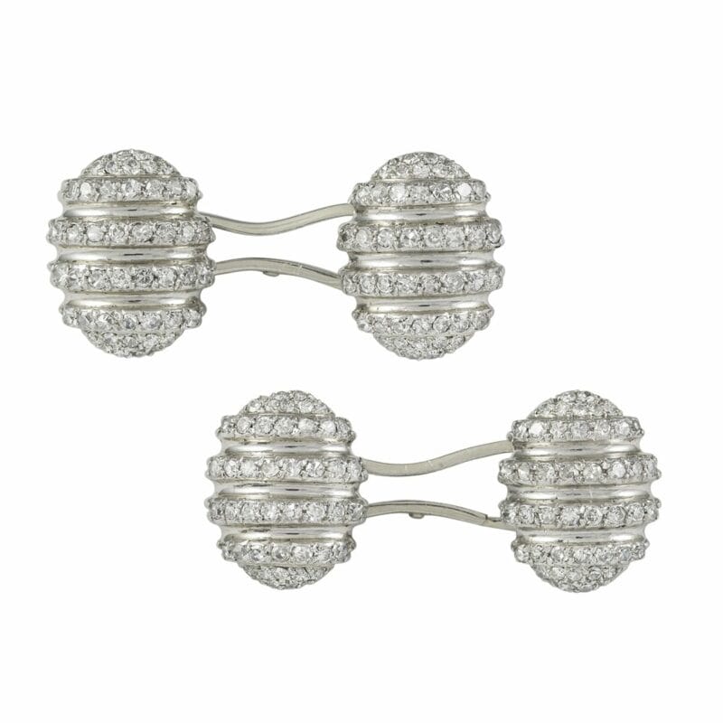 A Pair Of Art Deco Diamond-Set Cufflinks