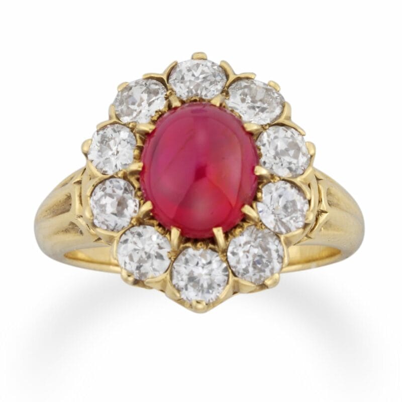 A Late Victorian Ruby And Diamond Cluster Ring