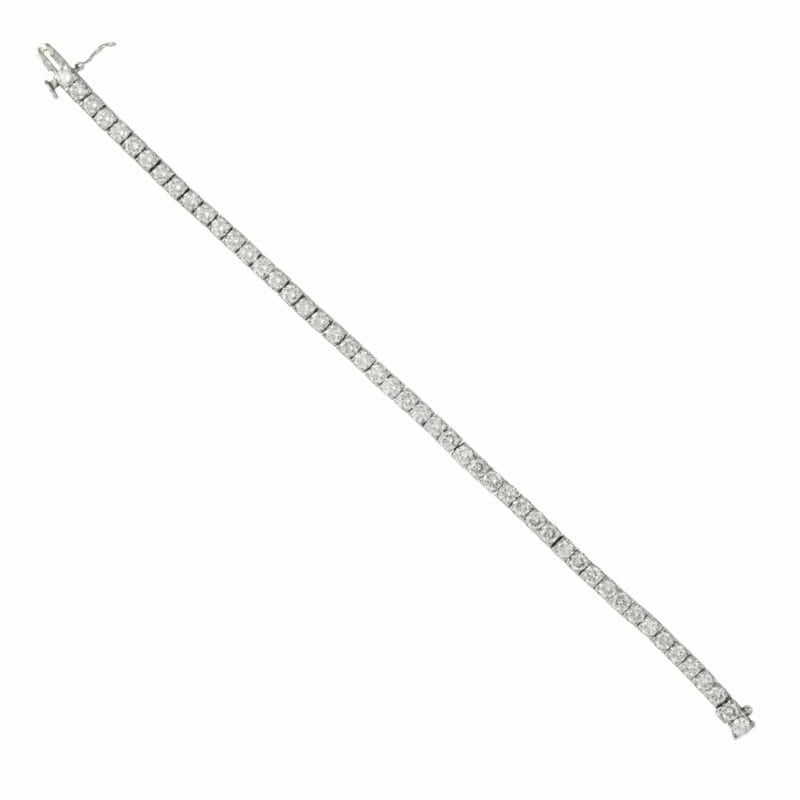 A Round Brilliant-cut Diamond-set Line Bracelet