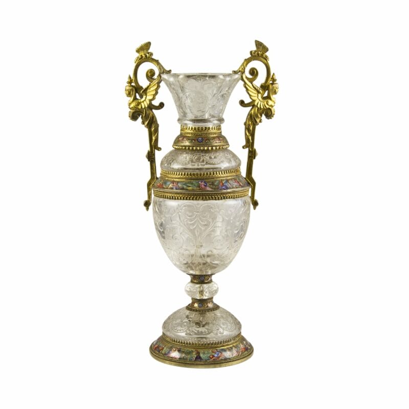 An Austrian Silver-gilt Mounted Rock Crystal Vase