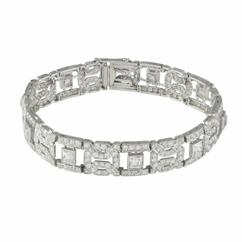 An Art Deco Diamond Panel Bracelet