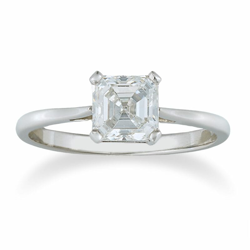 A Single Stone Asscher-cut Solitaire Diamond Ring