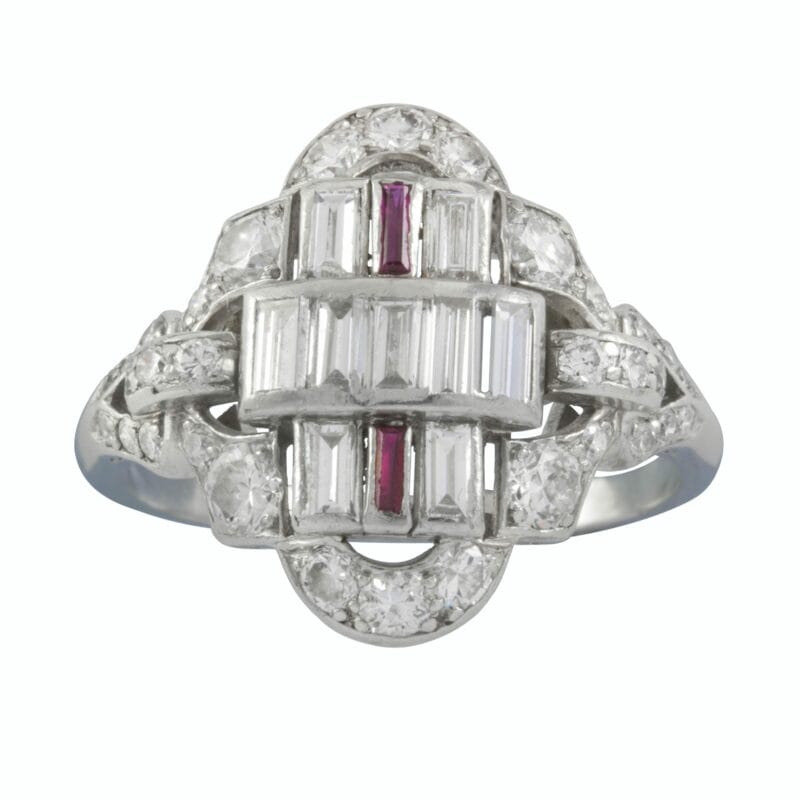 An Art Deco Diamond And Ruby Ring