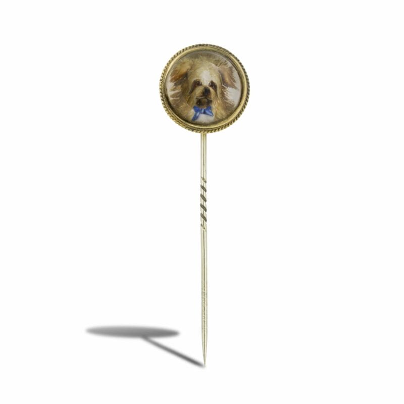 An Essex Crystal, Enamel And Gold Stick Pin