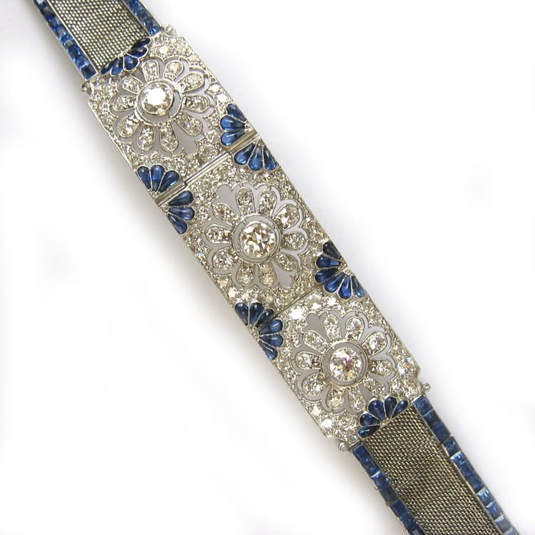 A French Sapphire And Diamond Bracelet