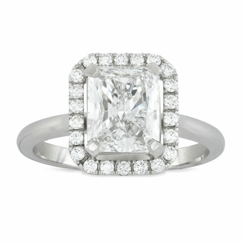 A Radiant-cut Diamond Cluster Ring
