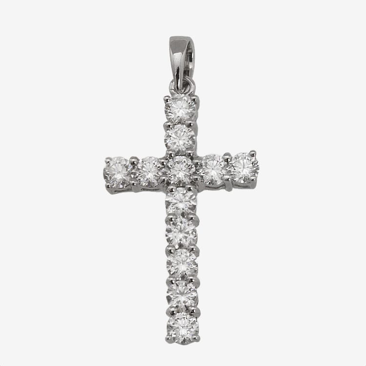 A Diamond-set Cross Pendant