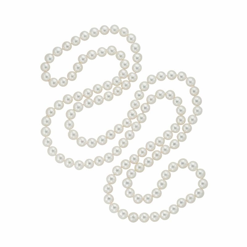 A Fine Long Saltwater Cultured Pearl Necklace