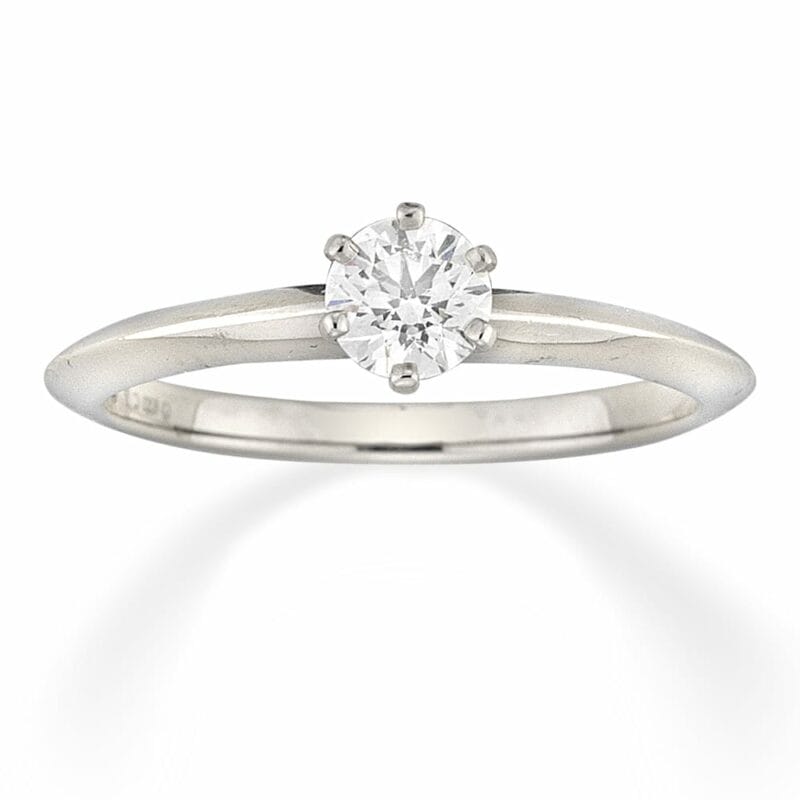 A Tiffany Single Stone Diamond Ring
