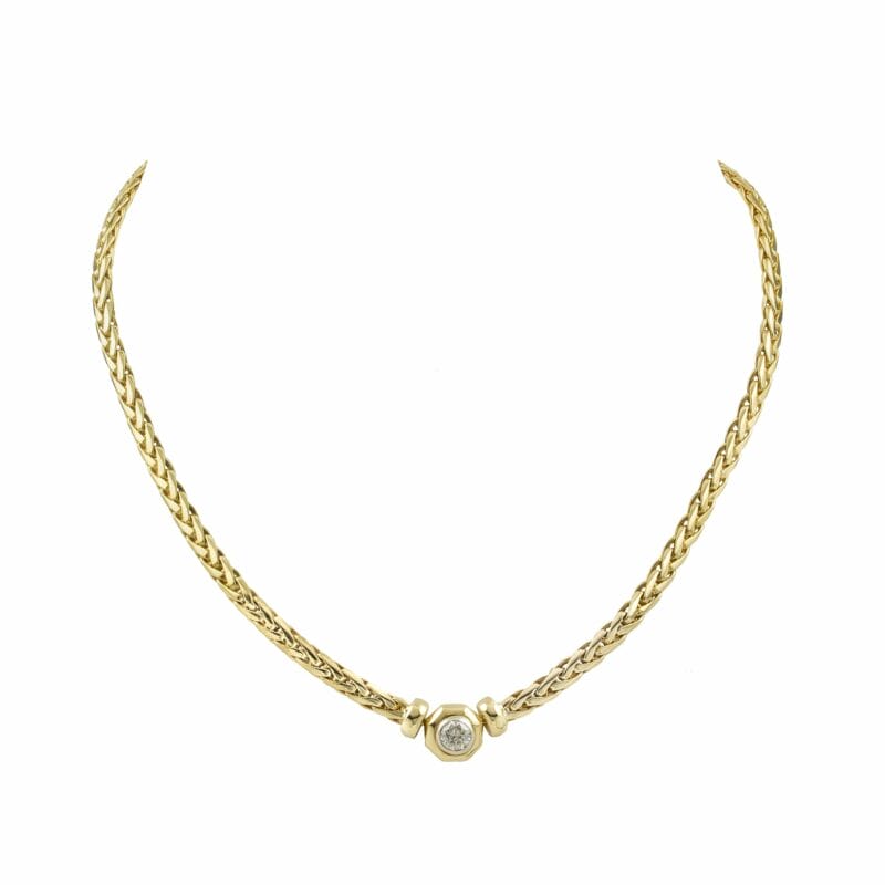 A Diamond Solitaire Gold Necklace