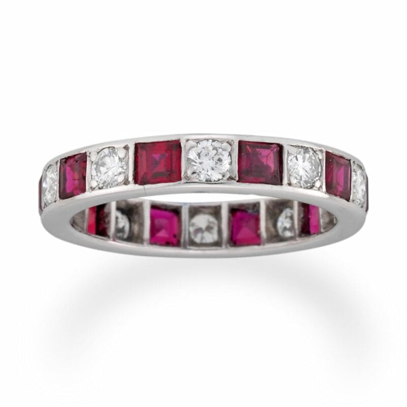 A Ruby And Diamond Full Eternity Ring