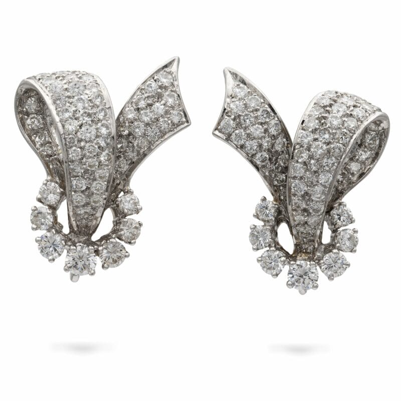 A Pair Of Diamond Clip Earrings