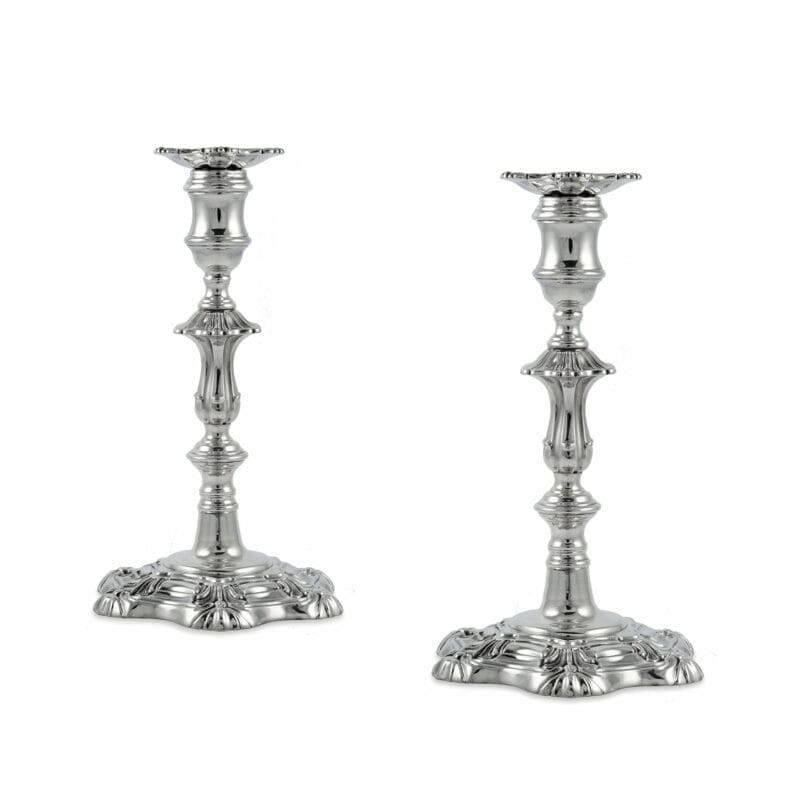 A Pair Of Victorian Sterling Silver Candle Sticks.