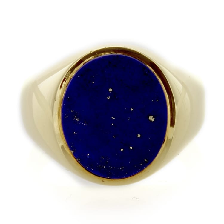 A Lapis And Gold Signet Ring