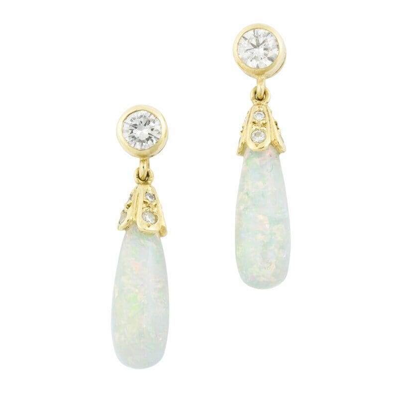 A Pair Of Opal Drop Earrings