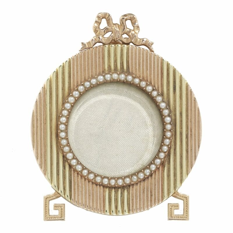 A Fabergé Yellow And Rose Gold Miniature Picture Frame