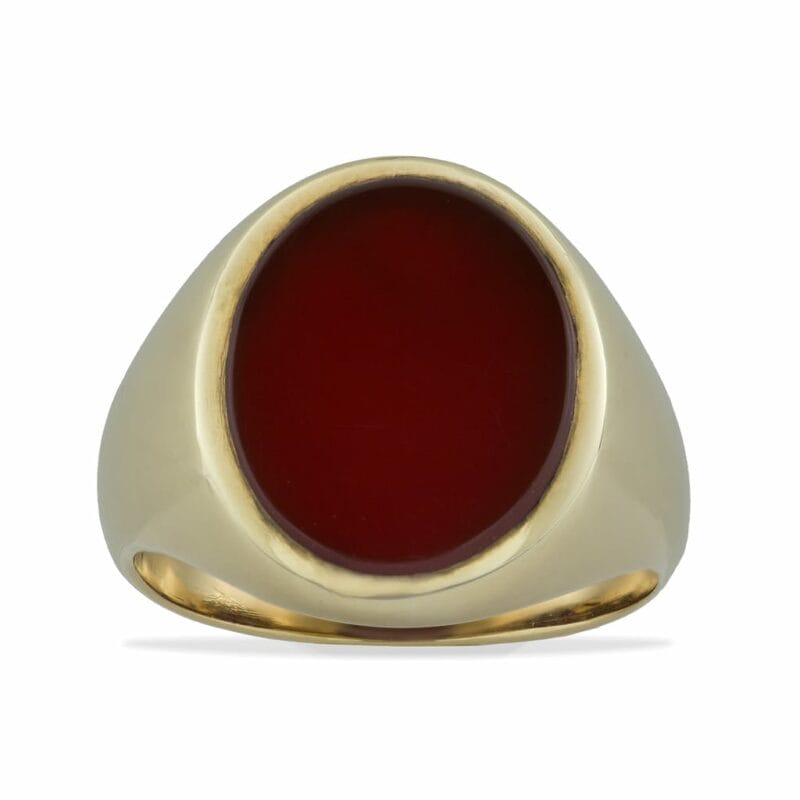 A Yellow Gold And Cornelian Signet Ring