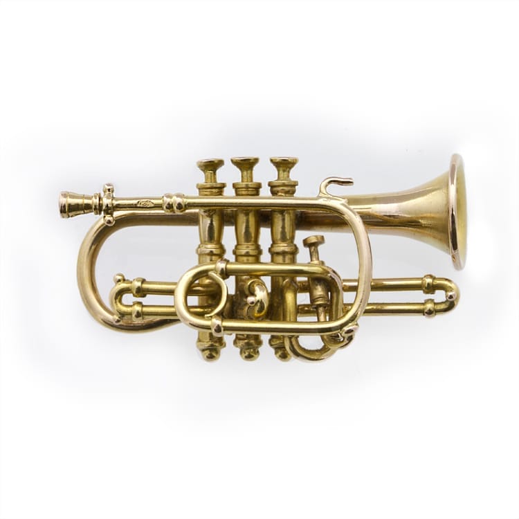 A 1920’s Gold Trumpet Pendant