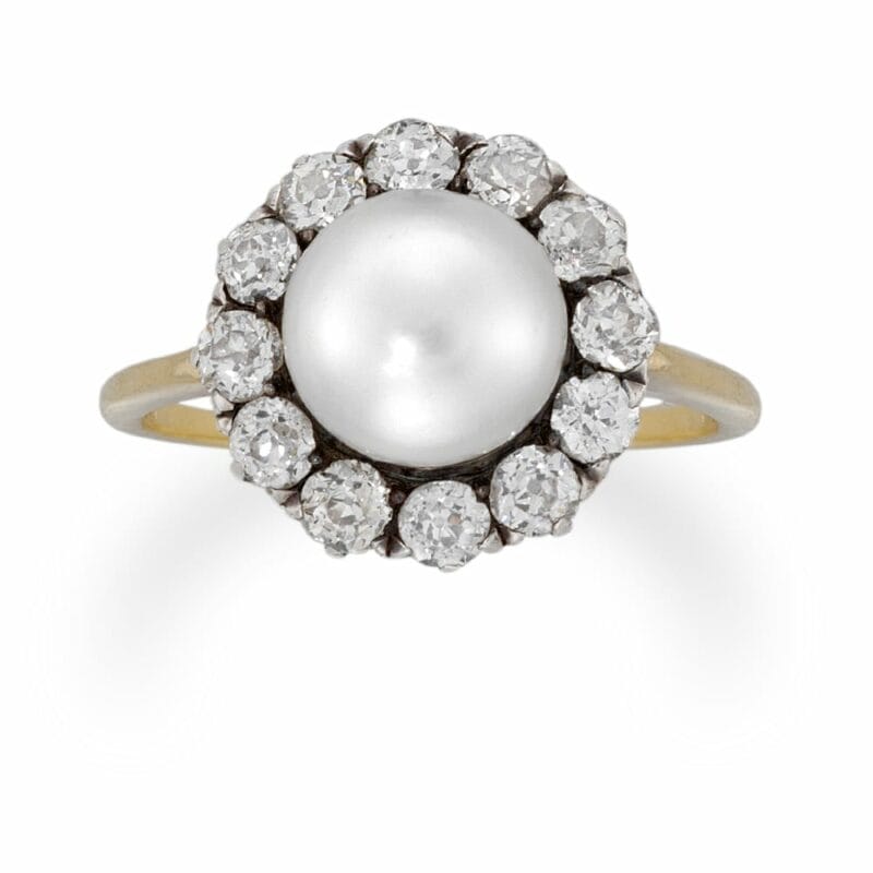A Victorian Pearl And Diamond Cluster Ring