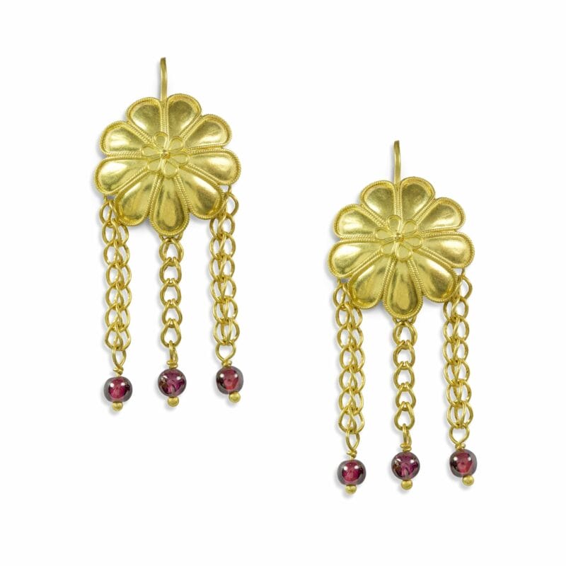 A Pair Of Gold Rosette Earrings By Akelo