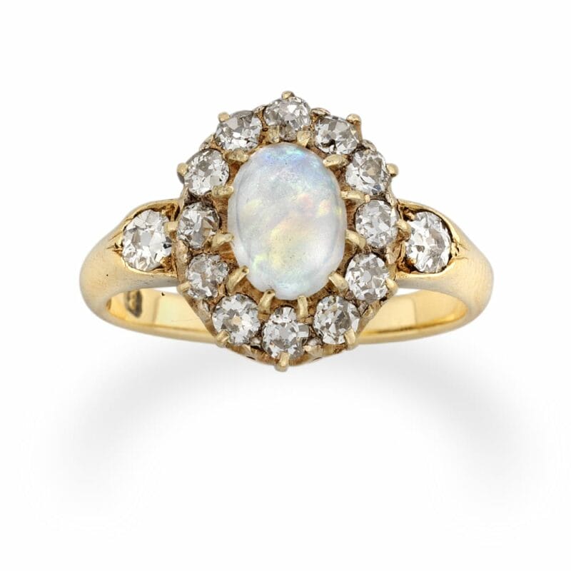 A Turn Of The Century Opal And Diamond Cluster Ring