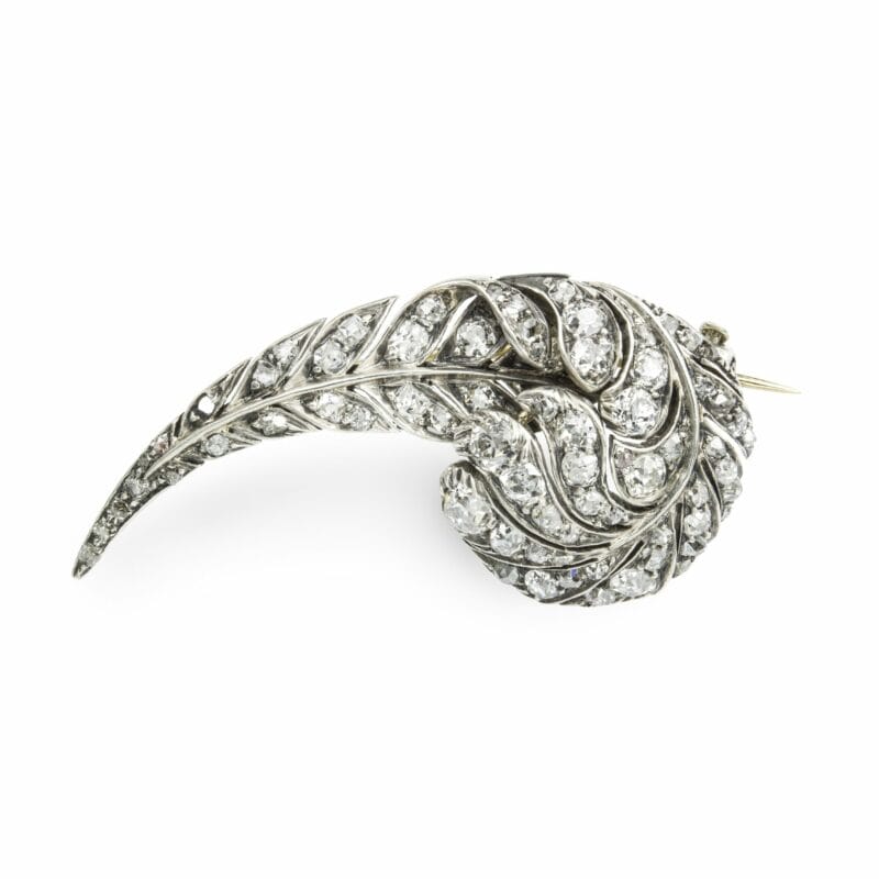 A Victorian Diamond-set Feather Brooch