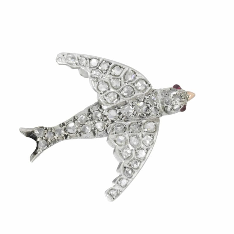 A Victorian Diamond-set Swallow Brooch