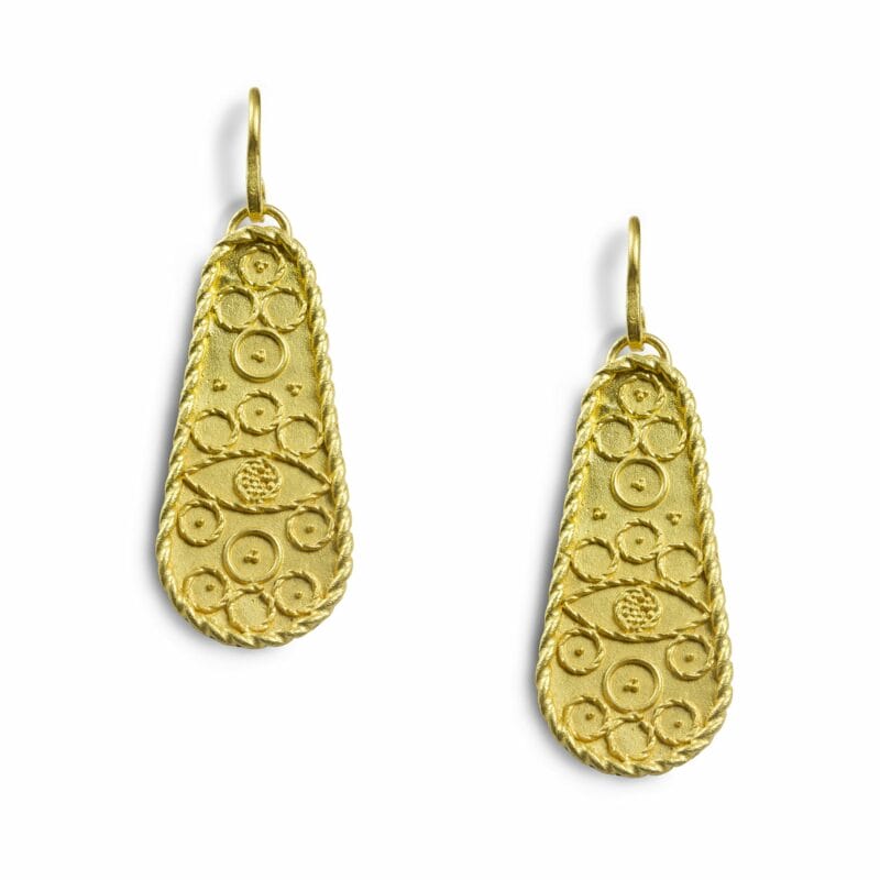 A Pair Of Gold Plaque Earrings By Akelo