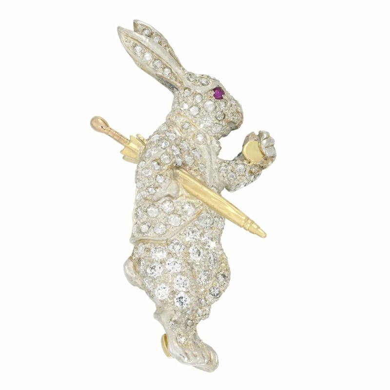 A Diamond Set Rabbit Brooch