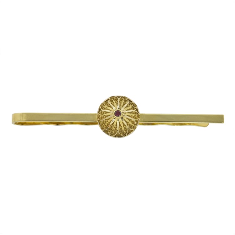 A Gold And Ruby Tie Clip