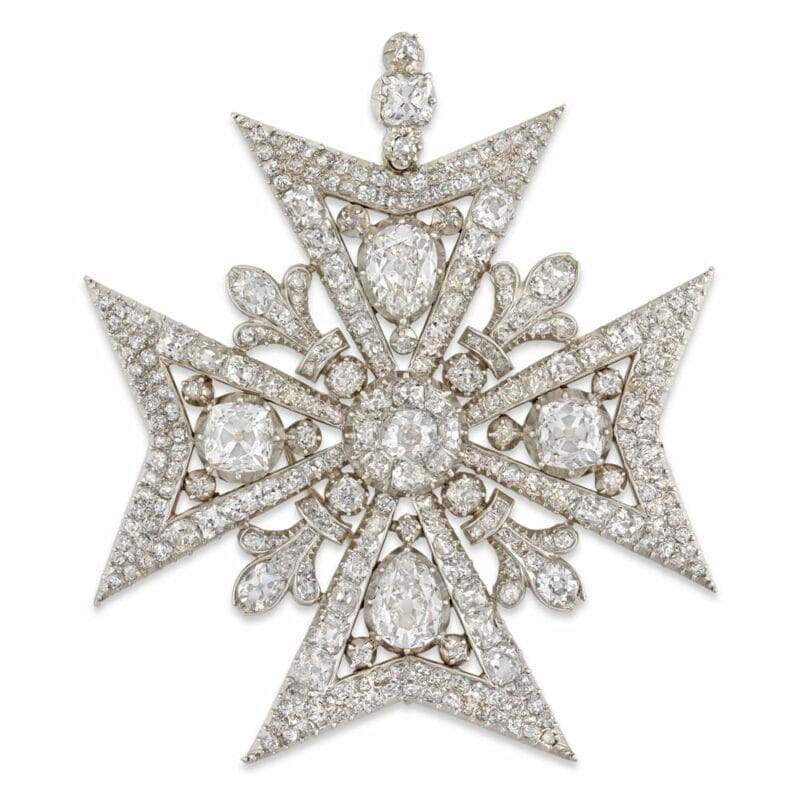 A Regency Diamond Maltese Cross Brooch/pendant