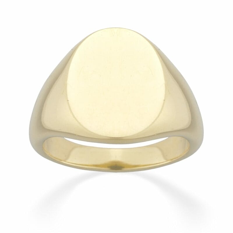 An 18ct Yellow Gold Large Oval Signet Ring