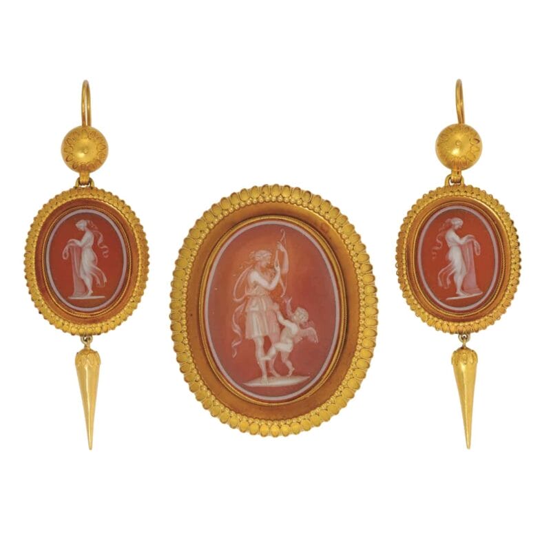 A Victorian Cameo And Gold Suite By Joseph Mayer