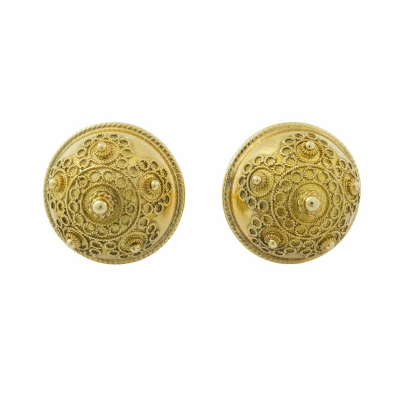 A Pair Of Gold Domed Clip Earrings